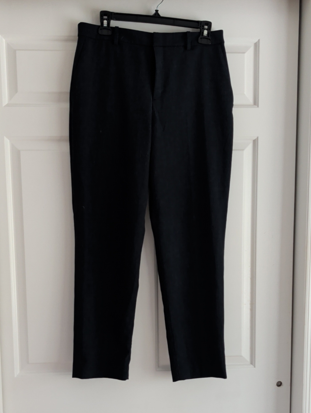Uniqlo Navy Pinstripe Straight Ankle Trousers